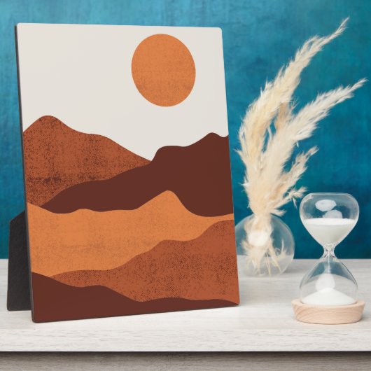 Abstraktes Boho Chic Wüste Berge Landschaft Fotoplatte (Seite)