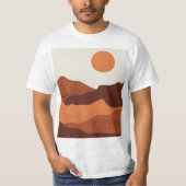 Abstraktes Boho Chic Wüste Berge Landschaft T-Shirt (Vorderseite)