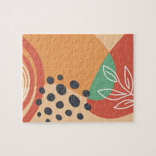 Abstraktes Boho-Design, moderne organische Kunst Puzzle