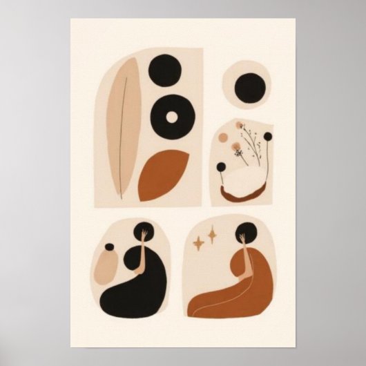 Abstraktes Boho-Galeriewand-Set | Minimalistische Poster (Vorne)