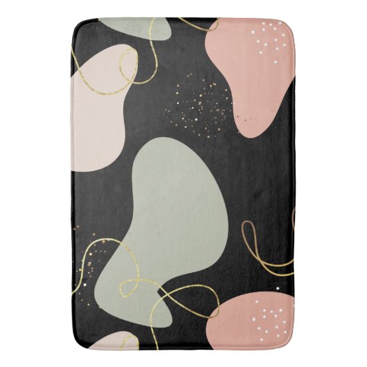 Abstraktes Boho Geometric-Muster für Bio Formen Badematte (Vorderseite Vertikal)