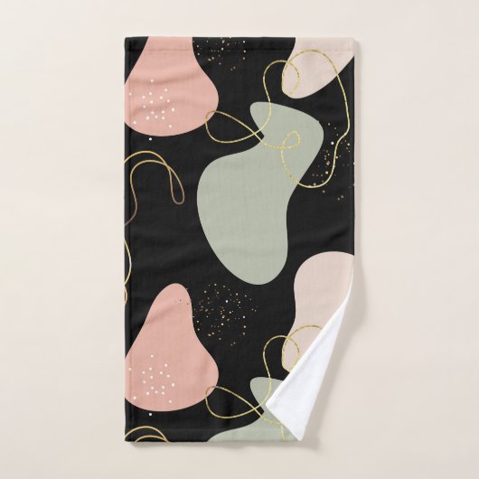 Abstraktes Boho Geometric-Muster für Bio Formen Badhandtuch Set (Handtuch)