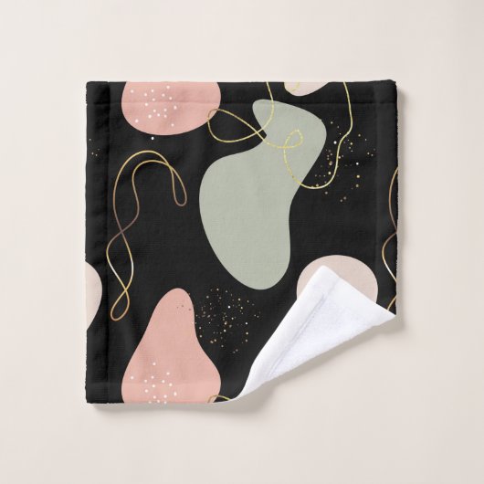 Abstraktes Boho Geometric-Muster für Bio Formen Badhandtuch Set (Waschlappen)