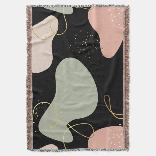 Abstraktes Boho Geometric-Muster für Bio Formen Decke (Vorderseite Vertikal)