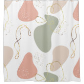 Abstraktes Boho Geometric-Muster für Bio Formen Duschvorhang (Vorderseite)