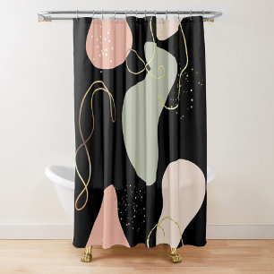 Abstraktes Boho Geometric-Muster für Bio Formen Duschvorhang