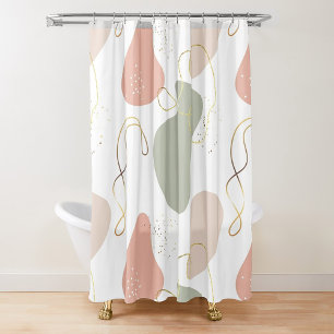 Abstraktes Boho Geometric-Muster für Bio Formen Duschvorhang