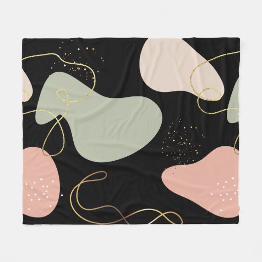 Abstraktes Boho Geometric-Muster für Bio Formen Fleecedecke (Vorderseite (Horizontal))