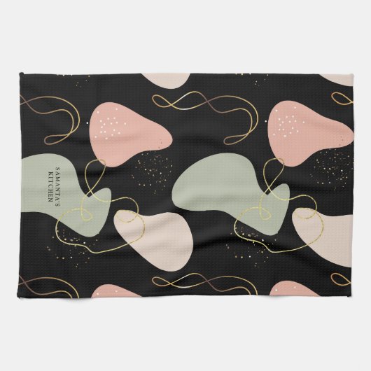 Abstraktes Boho Geometric-Muster für Bio Formen Geschirrtuch (Horizontal)