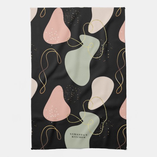 Abstraktes Boho Geometric-Muster für Bio Formen Geschirrtuch (Vertikal)