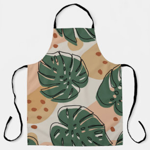 Abstraktes boho monstera muster. Modernes nahtlose Schürze