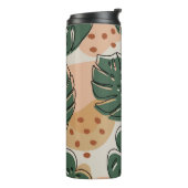 Abstraktes boho monstera muster. Modernes nahtlose Thermosbecher (Nach links gedreht)