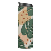 Abstraktes boho monstera muster. Modernes nahtlose Thermosbecher (Nach rechts gedreht)