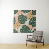 Abstraktes boho monstera muster. Modernes nahtlose Wandteppich (Beispiel)