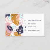 Abstraktes Boho Muster Handgezeichnetes Retro farb Visitenkarte (Rückseite)