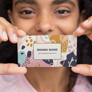 Abstraktes Boho Muster Handgezeichnetes Retro farb Visitenkarte