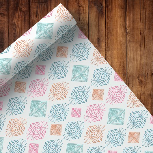 Abstraktes Boho-Ornament-Stammmuster Geschenkpapier