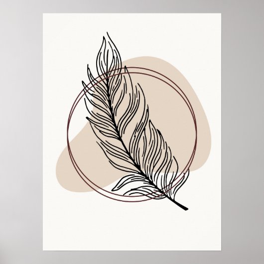 Abstraktes Boho Style Design Leaf Botanical Poster (Vorne)