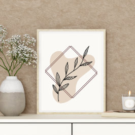 Abstraktes Boho Style Design Leaf Botanical Poster