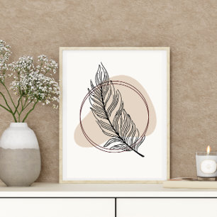 Abstraktes Boho Style Design Leaf Botanical Poster