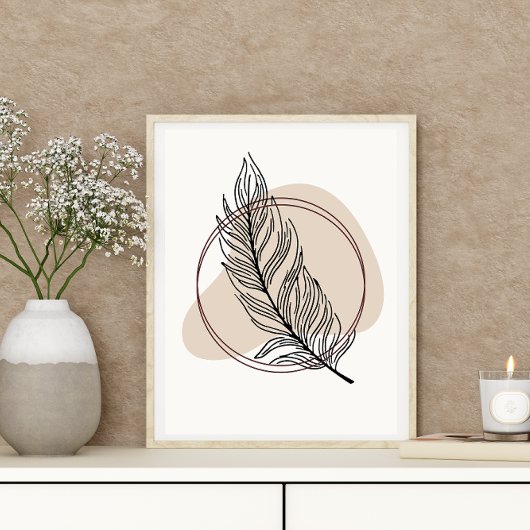 Abstraktes Boho Style Design Leaf Botanical Poster