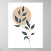 Abstraktes Boho Style Design Leaf Botanical Poster (Vorne)