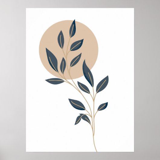 Abstraktes Boho Style Design Leaf Botanical Poster (Vorne)