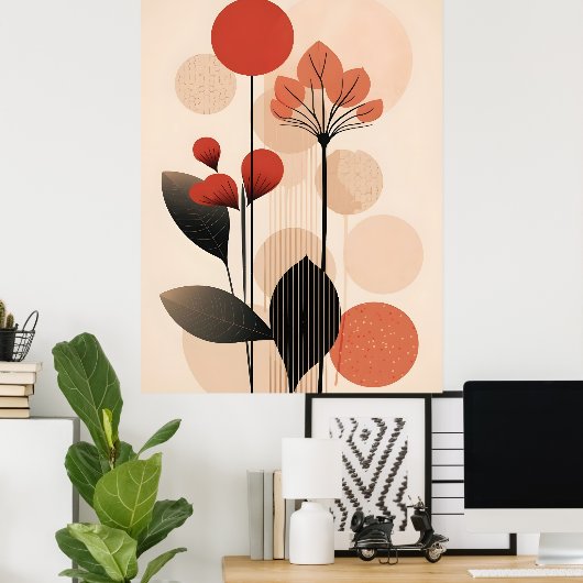 Abstraktes Boho und moderne Clip Art Poster (Heimbüro)