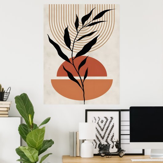 Abstraktes Boho und moderne Clip Art Poster (Heimbüro)