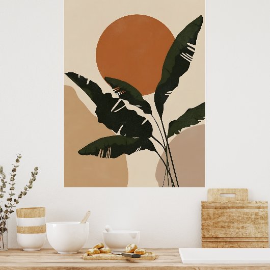 Abstraktes Boho und moderne Clip Art Poster (Küche)