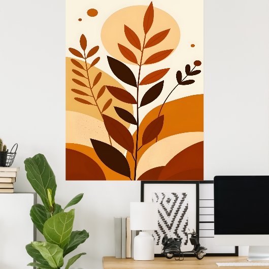 Abstraktes Boho und moderne Clip Art Poster (Heimbüro)