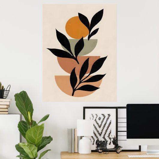 Abstraktes Boho und moderne Clip Art Poster (Heimbüro)