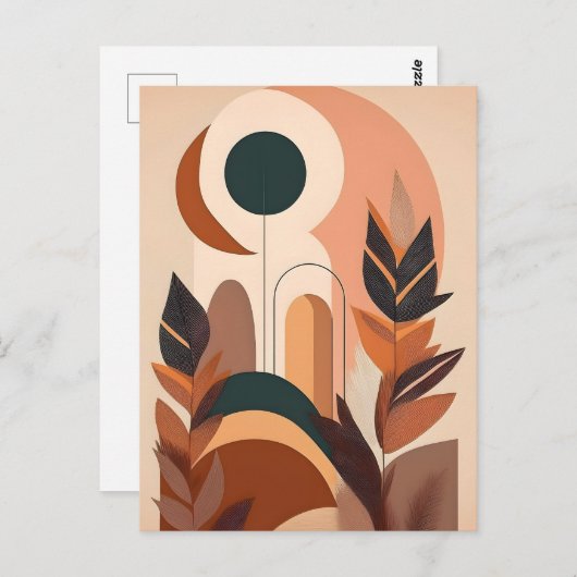 Abstraktes Boho und moderne Clip Art Postkarte (Vorne/Hinten)