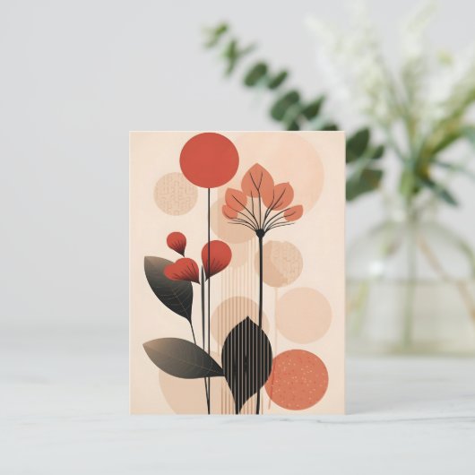 Abstraktes Boho und moderne Clip Art Postkarte (Stehend Vorderseite)