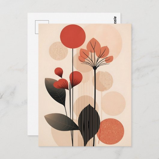 Abstraktes Boho und moderne Clip Art Postkarte (Vorne/Hinten)