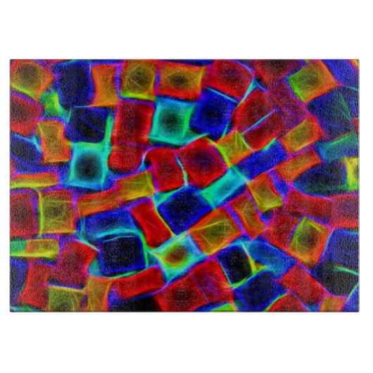 Abstraktes Bokeh-Blocks-Muster Schneidebrett (Vorderseite)