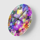 Abstraktes Bokeh-Design Runde Wanduhr (Winkel)