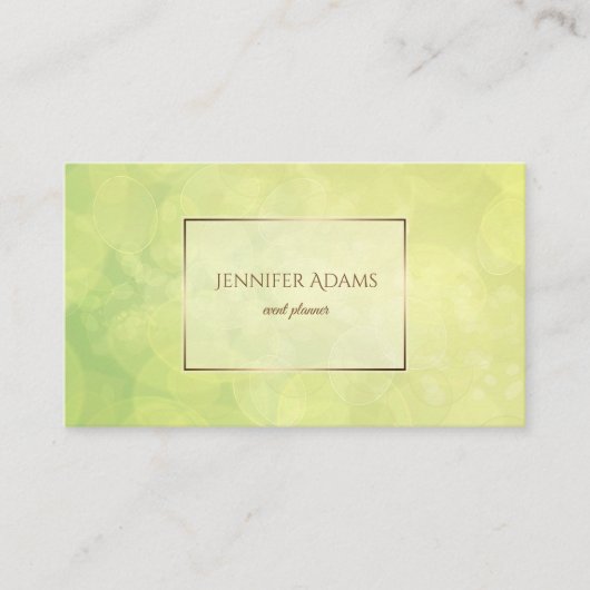 Abstraktes bokeh Grün Limones texture.text. Visitenkarte (Vorderseite)