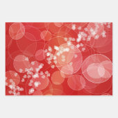 Abstraktes Bokeh Red Hearts Liebe Muster Geschenkpapier Set (Vorderseite)
