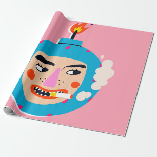 Abstraktes Boom-Gesicht Geschenkpapier
