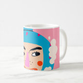 Abstraktes Boom-Gesicht Kaffeetasse (VorderseiteRechts)
