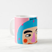 Abstraktes Boom-Gesicht Kaffeetasse (Vorderseite Links)