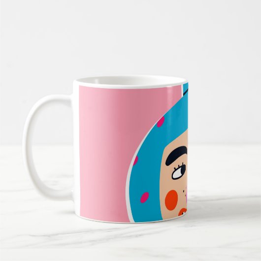 Abstraktes Boom-Gesicht Kaffeetasse (Links)
