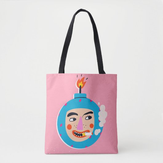 Abstraktes Boom-Gesicht Tasche (Vorderseite)