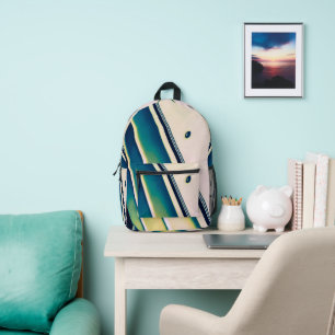Abstraktes Boot im Blue Backpack Bedruckter Rucksack
