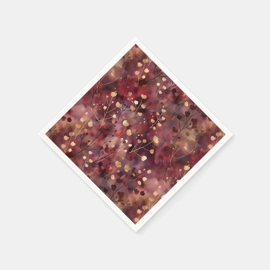 Abstraktes Bordeaux-Gold Serviette (Ecke)