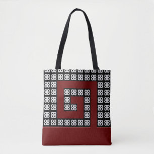 Abstraktes bordeaux-schraubenförmiges Design auf S Tasche