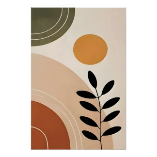 Abstraktes Botanisches Hochglanzposter Kunst Poster