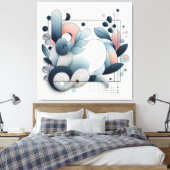 Abstraktes botanisches Kunstwerk Leinwanddruck (Insitu (Schlafzimmer))