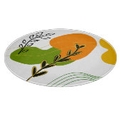 Abstraktes botanisches Leaf Schneidebrett (Ecke)